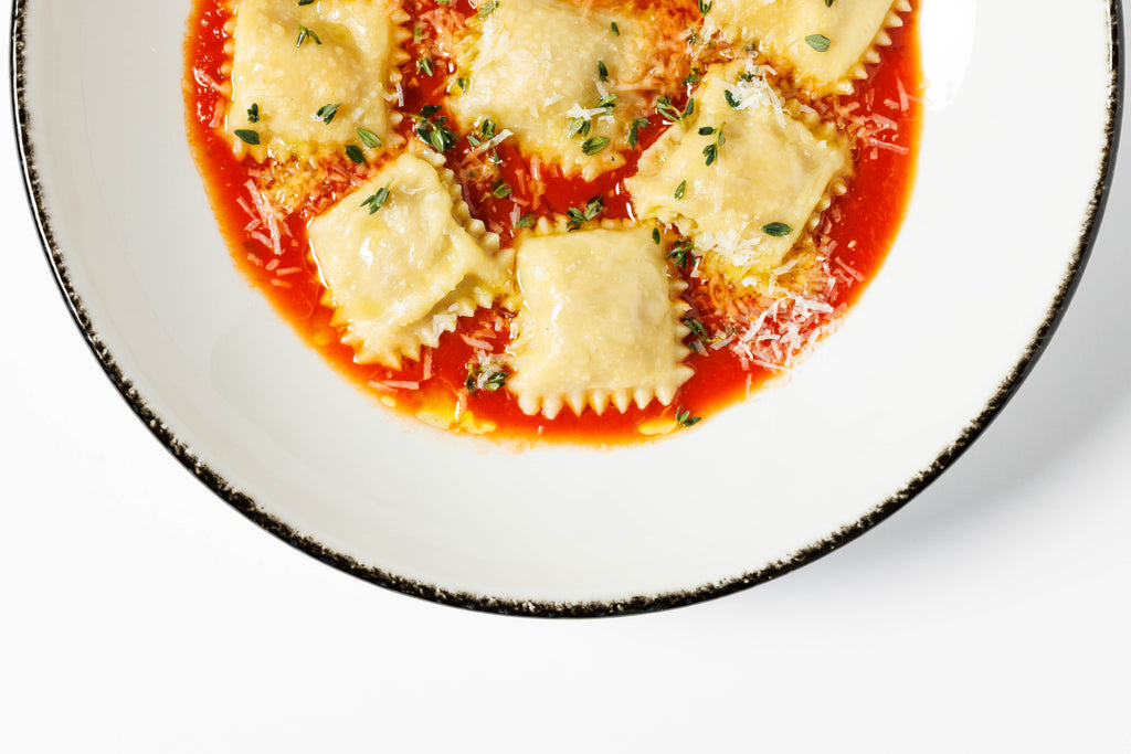 Ravioli with three types of meat